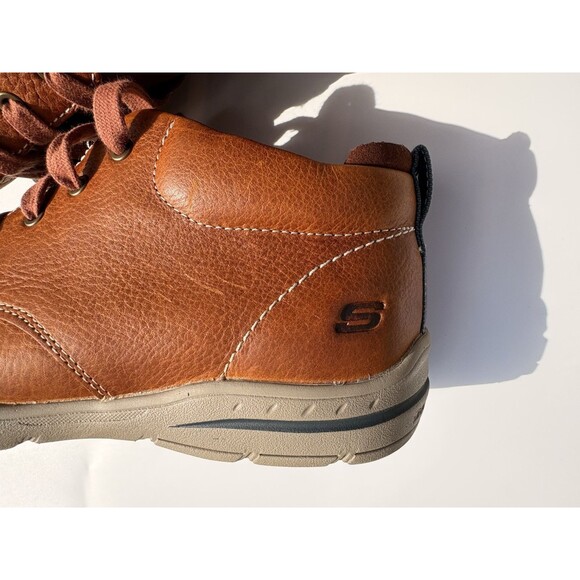 Skecher’s Men’s Harper Meldon Chukka Boots Brown Leather Lace Up Cushioned 7 M - Picture 9 of 11